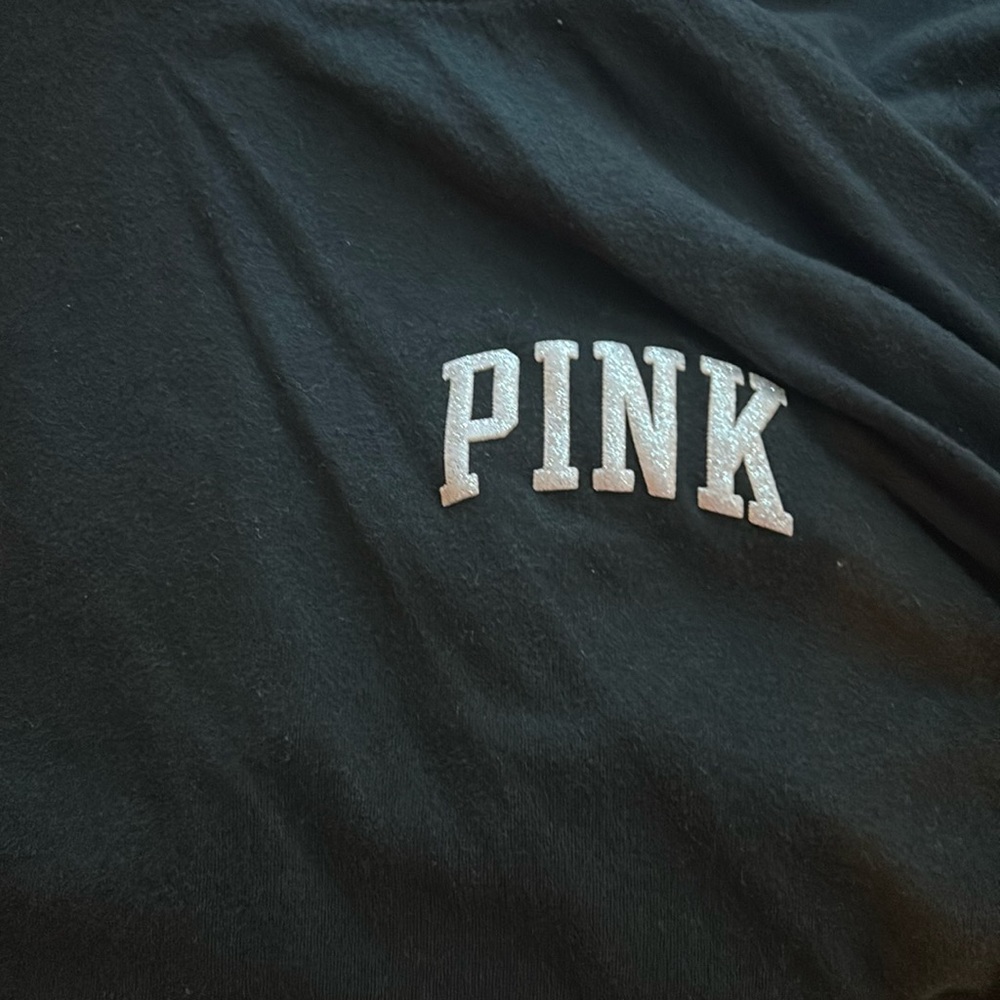 Medium Black Victoria PINK hoodie w/ logo on front and back “LOVE PINK “
